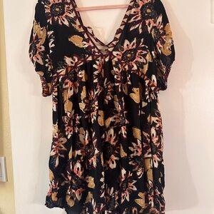 Free people lace up back romper